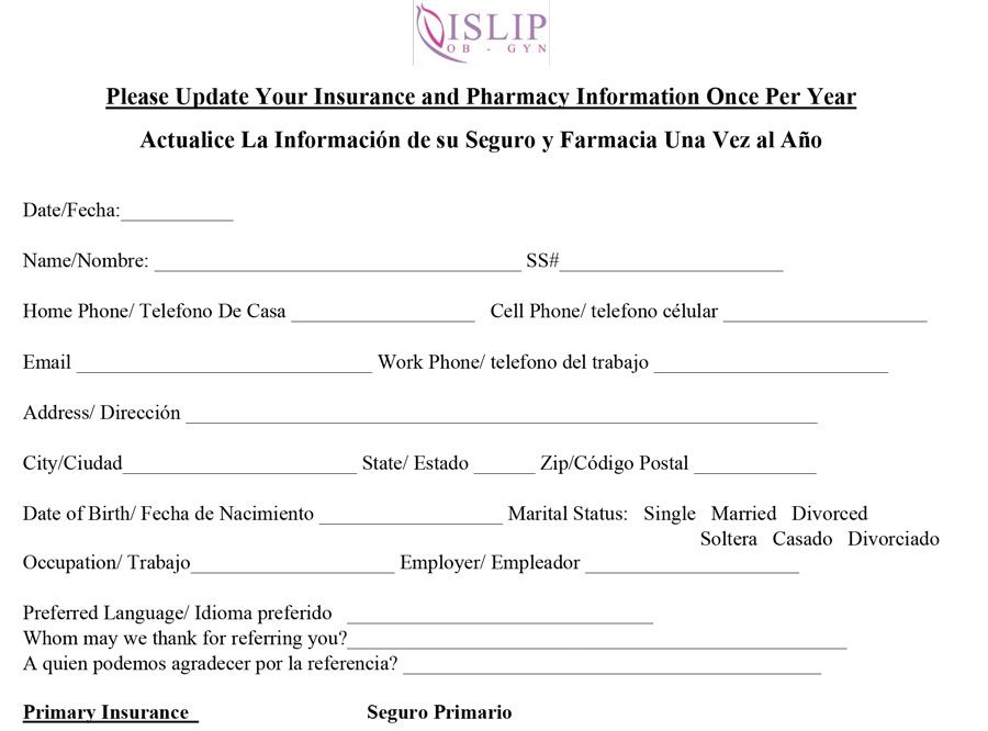 Islip_Ob-Gyn_Existing_Patient_Update_Form-1-230110