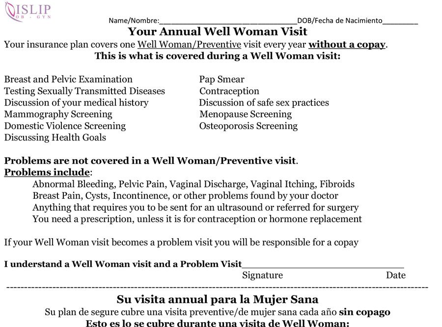 Well Woman Office Document